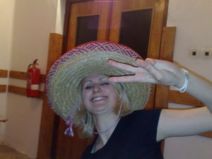 cute girl wearing mexican hat