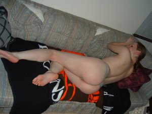 naked girl on the sofa
